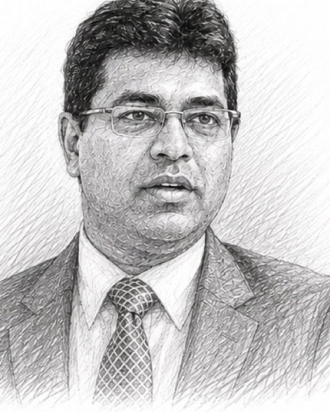 Pencil portrait of Hirdesh Singhal