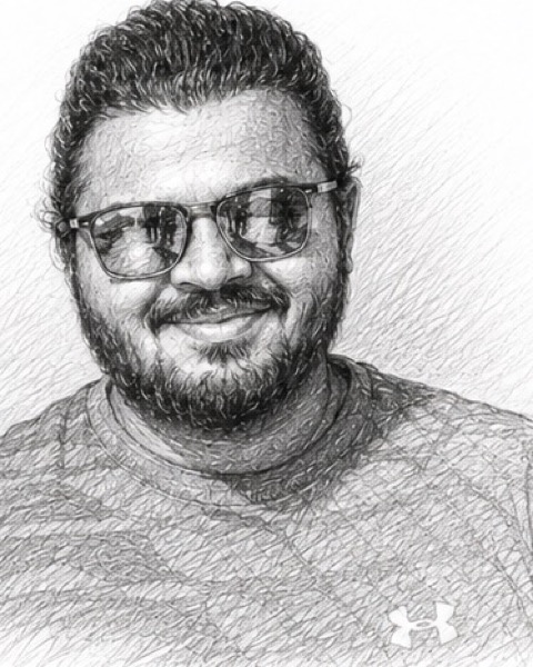 Pencil portrait of Supreeth S Angadi
